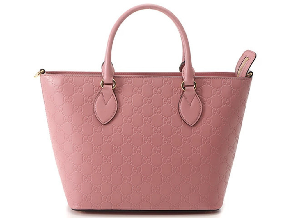 Gucci Guccissima 2way Shoulder Bag Pink Calfskin